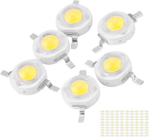 LED Beads Light Light Diode SMD SMD Tiptures 3W طاقة عالية لسقف الحديقة الزخرفية - 100 قطعة (Zhengbai 6000-6500K) in Saudi Arabia