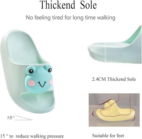 Green Frog Kids Slides Summer ، صندل طفل صغير للبنات الأولاد ، وصنادل شريحة أطفال ناعمة ومريحة in Saudi Arabia