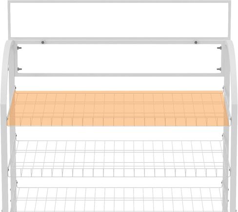 Tongmo Prosesatile 39 "Wide Bakery Rack: محمول وأنيق ، 6 أرفف مع حامل رأس ، ومسحوق سوداء مطلي بالمسحوق الأنيق (6 أبيض-أبيض) in Saudi Arabia