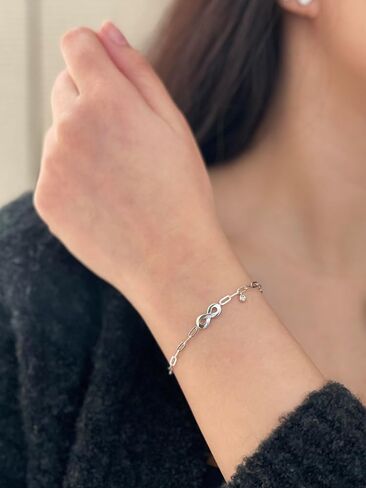 STERLING SILVER 0.03 CT CANADIAN Diamond & Infinity Charm Bracelet (H-I Color ، SI2-I1 Clarity) in Saudi Arabia