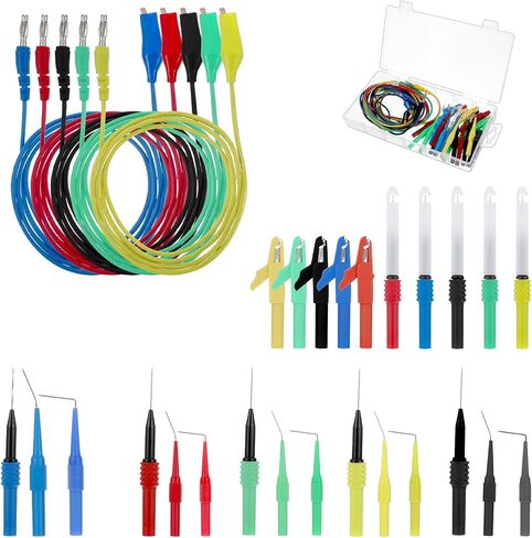 31PCS Back Probe Kit, Banana Plug to Copper Alligator Clip Automotive Test Leads Set, Insulation Wire Piercing Probes, Test Wires for Car Repairing Diagnostic Circuit Testing (30) in Saudi Arabia