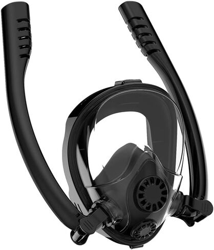 Snorkel Mask,Full face Snorkel Mask,Diving mask,Double Snorkel,Breath Separation,Anti Fog Anti Leak, 180 Degree Ultra Wide Angle,Suitable for Adults and Kids in Kuwait