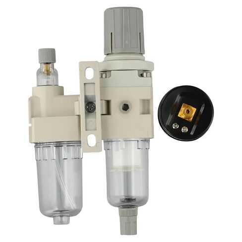 1pc Air Source Processor Compressed Air Filter Water/Oil Trap Separator Semi-Auto Adjustable Pressure Control Water Separator(1-2inch) in Kuwait