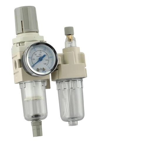 1pc Air Source Processor Compressed Air Filter Water/Oil Trap Separator Semi-Auto Adjustable Pressure Control Water Separator(1-2inch) in Kuwait