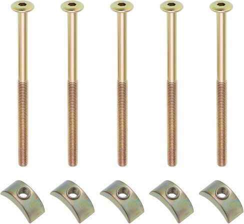 16 Sets M6 Furniture Connecting Bolts Half Moon Threaded Washers for Bunk Bed Baby Bed Table Chair Board Connection 100mm in Saudi Arabia