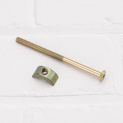 16 Sets M6 Furniture Connecting Bolts Half Moon Threaded Washers for Bunk Bed Baby Bed Table Chair Board Connection 100mm in Saudi Arabia