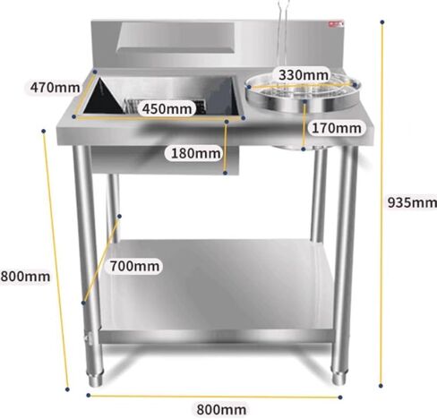 Fried Chicken Breading Table,Food Prep Worktable,Fried Food Prep Breader Station,for Commercial Kitchen in Saudi Arabia