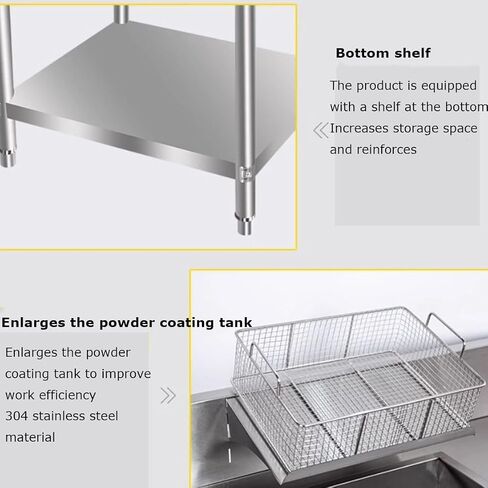 Stainless Steel Breading Prep Station,Commercial Chef Base,Manual Breading Table,for Fried Chicken in Saudi Arabia
