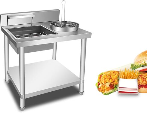 Fried Chicken Breading Table,Fried Food Prep Breading Station,for Milk Tea,Coffee in Saudi Arabia