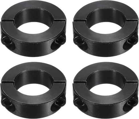 uxcell 4Pcs Double Split Shaft Collar, 28mm Bore One Piece Clamping Collar 48mm OD 15mm Thickness Black Oxide Lock Collar Clamp with Set Screws (1028 Steel) in Saudi Arabia