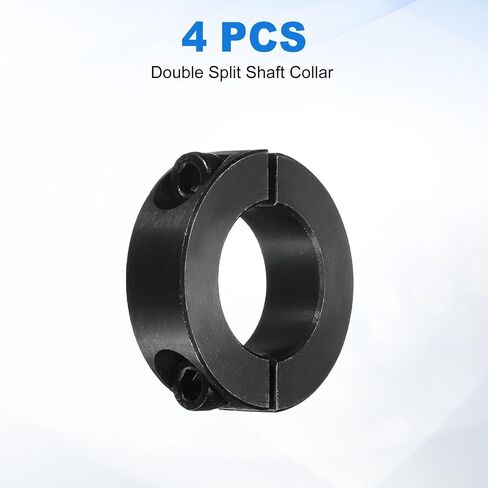 uxcell 4Pcs Double Split Shaft Collar, 28mm Bore One Piece Clamping Collar 48mm OD 15mm Thickness Black Oxide Lock Collar Clamp with Set Screws (1028 Steel) in Saudi Arabia