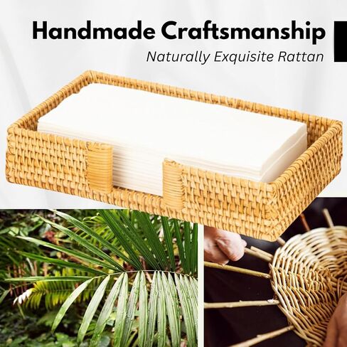 Napkin Holder for Table, Natural Seagrass Napkin Holders for Paper Napkins, Decorative Cocktail Napkin Holder, Wicker Tray Napkin Holders for Kitchen, Guest Towel Holder Tray for Bathroom in Saudi Arabia