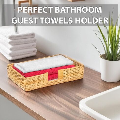 Napkin Holder for Table, Natural Seagrass Napkin Holders for Paper Napkins, Decorative Cocktail Napkin Holder, Wicker Tray Napkin Holders for Kitchen, Guest Towel Holder Tray for Bathroom in Saudi Arabia