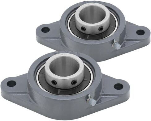 [2-Pack] UCFL208-24 - 2-Bolt Flange-Mount Ball Bearing Unit, Insert Bearing UC-208-24, Cast Iron Housing FL208, Bore Shaft 1-1/2 in (38.1 mm), Set Screw Locking, 3.937 in (100 mm) Total Length in Saudi Arabia