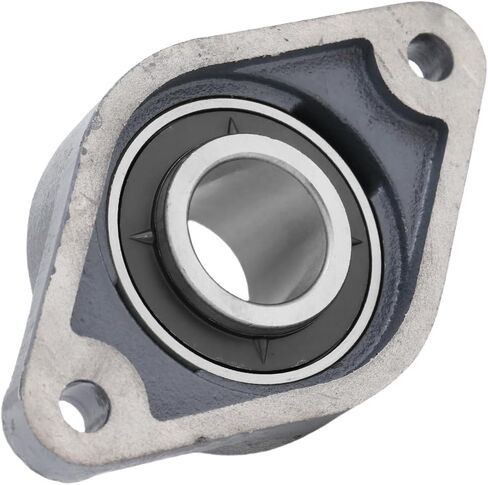 [2-Pack] UCFL208-24 - 2-Bolt Flange-Mount Ball Bearing Unit, Insert Bearing UC-208-24, Cast Iron Housing FL208, Bore Shaft 1-1/2 in (38.1 mm), Set Screw Locking, 3.937 in (100 mm) Total Length in Saudi Arabia