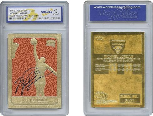 1996 Michael Jordan '86 Fleer Rookie Feel through NBA 23K Signature Gold Card - Gem Mint 10 in Saudi Arabia