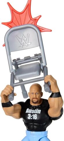 WWE Knuckles Crunchers Action Figure 10 cm - Steve Austin (Stone Cold) Figures + Accessory in Saudi Arabia