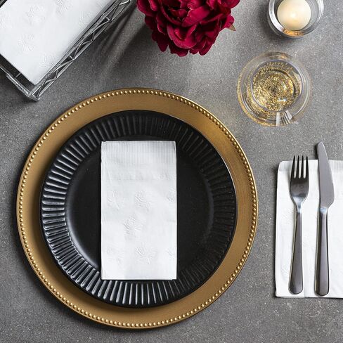 Gusto [300 Count - 7 ½ "× 4 ¼" مطوية] مناديل عشاء الورق - مناديل حزب أبيض يمكن التخلص منها (15 "× 17" - حزمة مريحة سابقًا in Kuwait