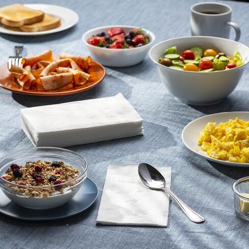 Gusto [300 Count - 7 ½ "× 4 ¼" مطوية] مناديل عشاء الورق - مناديل حزب أبيض يمكن التخلص منها (15 "× 17" - حزمة مريحة سابقًا in Kuwait