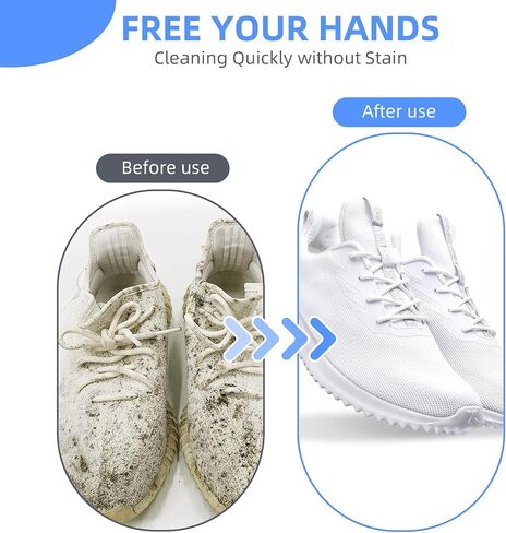 Shoe Washing Bag for Washing Machine,Fluffy Fibers Keep 360° Wrap-around Cleaning,2PCS Laundry Shoe Bag for Washer and Dryer,Invisible Zipper Side Opening Reusable Shoe Washing Bag for All Shoes in Saudi Arabia