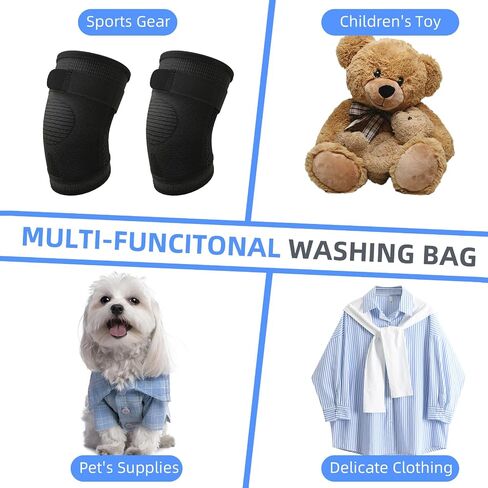 Shoe Washing Bag for Washing Machine,Fluffy Fibers Keep 360° Wrap-around Cleaning,2PCS Laundry Shoe Bag for Washer and Dryer,Invisible Zipper Side Opening Reusable Shoe Washing Bag for All Shoes in Saudi Arabia