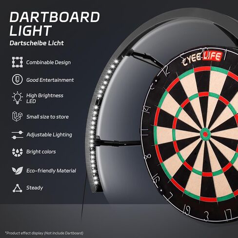 Cyeelife Dartboard Lighting System ، White LED Dartboard Light ، يناسب جميع لوحات السهام ، والتجميع السهل ، وملحقات السهام المهنية in Kuwait