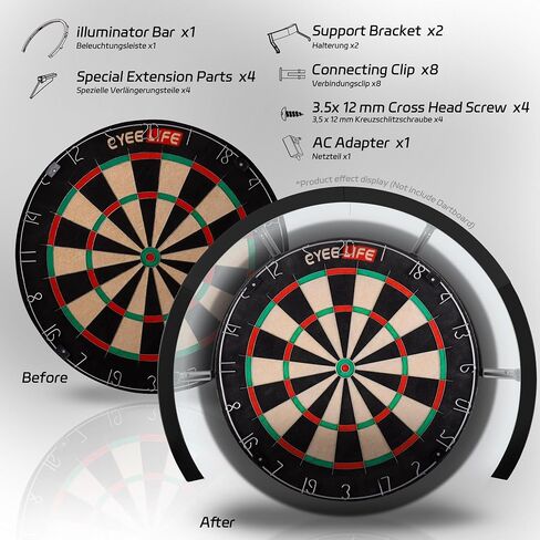 Cyeelife Dartboard Lighting System ، White LED Dartboard Light ، يناسب جميع لوحات السهام ، والتجميع السهل ، وملحقات السهام المهنية in Kuwait