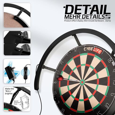 Cyeelife Dartboard Lighting System ، White LED Dartboard Light ، يناسب جميع لوحات السهام ، والتجميع السهل ، وملحقات السهام المهنية in Kuwait