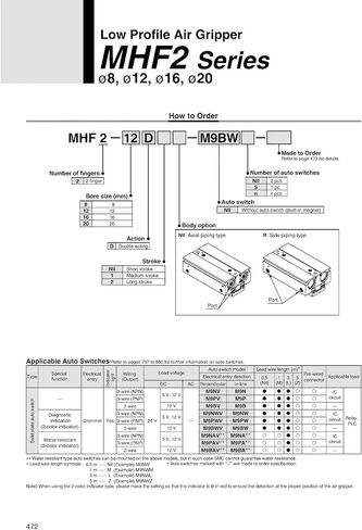 Type Air Pneumatic Gripper Cylinder MHF2 Series with Strong gripping Force MHF2-8D MHF2-12D MHF2-16D MHF2-20D MHF2-20D2(MHF2-8,D1R) in Saudi Arabia
