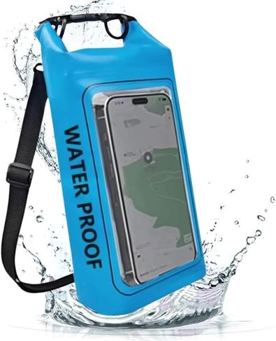Waterproof Dry Bag 2L, Bag with Shoulder Straps, Roll Top Waterproof Bag for Beach, Swimming, Boating, Kayaking, Paddleboarding & Marine Adventures, White Color in Saudi Arabia