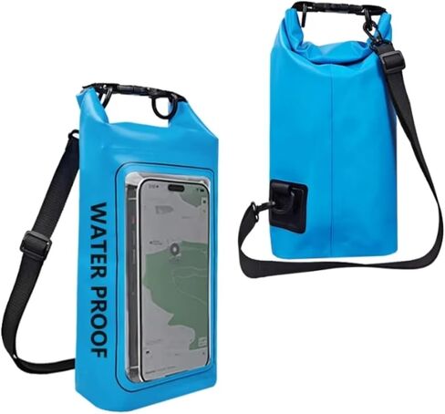 Waterproof Dry Bag 2L, Bag with Shoulder Straps, Roll Top Waterproof Bag for Beach, Swimming, Boating, Kayaking, Paddleboarding & Marine Adventures, White Color in Saudi Arabia