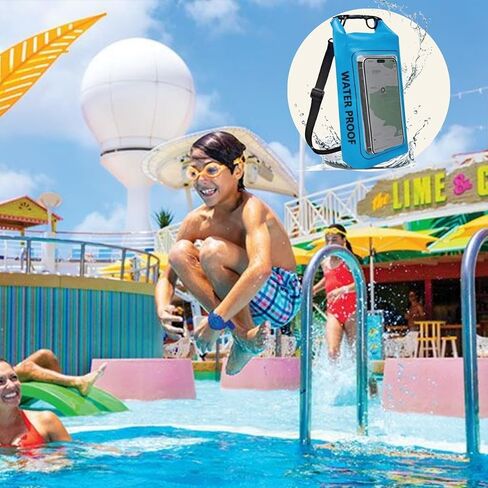 Waterproof Dry Bag 2L, Bag with Shoulder Straps, Roll Top Waterproof Bag for Beach, Swimming, Boating, Kayaking, Paddleboarding & Marine Adventures, White Color in Saudi Arabia