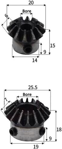 1PC Bevel Gear 1.5m 12 16 18 20 25 30 MOTEL 1.5 MODULE 12T 16T 18T 20T 25T 30T 90 DEGREES BACHER AND LACLE TEALE BORE (18 مم (KEYWAY 6MM) ، 30 أسنان) in Saudi Arabia