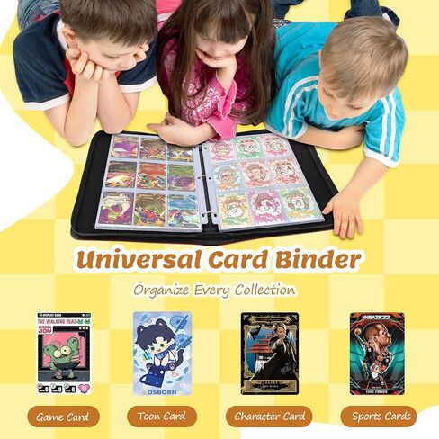 9 Pocket Card Binder Premium Trading Card Binder Holds 720 Cards, Heavy-Duty PU Leather with Secure Zipper for MTG, TCG, Game Sports & Football Cards Collectible Trading Card Albums for Gifts in Kuwait