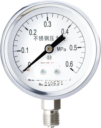 Y-60BF Stainless Steel Pressure Gauge Water Pressure air Pressure Oil Pressure Gauge high Temperature Resistant Pressure Gauge dial Diameter 60mm 0-0.6MPa in Saudi Arabia