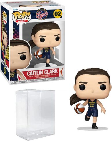 Caitlin Clark #02 Rookie Season Funko Pop! كرة السلة WNBA: تمثال للحمى في إنديانا مع حالة حامي HOFSM in Saudi Arabia
