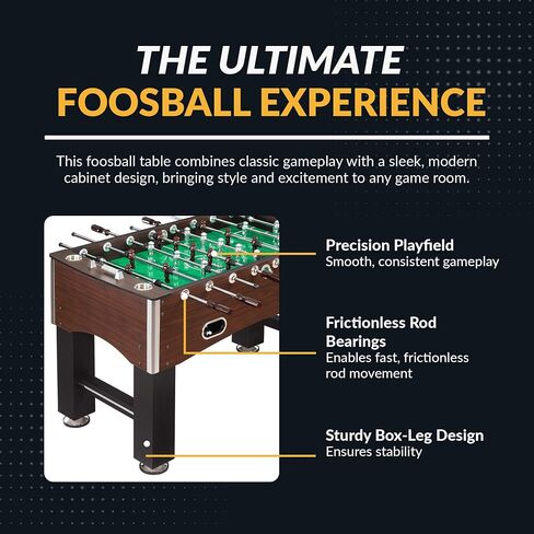 Hathaway Primo 56 in Foosball Table لغرفة الألعاب العائلية-مع اللاعبين المتوازنين ، ومحامل الدوران E-Z ، ووحدات تسجيل تمثيلية ، ومقابض سهلة المقاومة ومستويات الساق القابلة للتعديل-الانتهاء من الحبوب الخشبية in Saudi Arabia