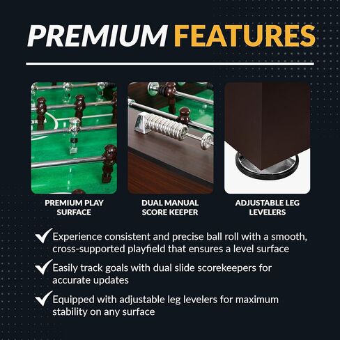 Hathaway Primo 56 in Foosball Table لغرفة الألعاب العائلية-مع اللاعبين المتوازنين ، ومحامل الدوران E-Z ، ووحدات تسجيل تمثيلية ، ومقابض سهلة المقاومة ومستويات الساق القابلة للتعديل-الانتهاء من الحبوب الخشبية in Saudi Arabia