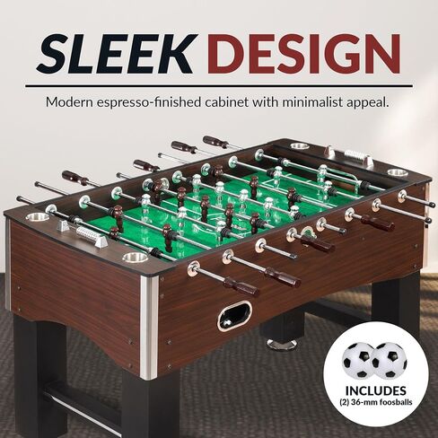 Hathaway Primo 56 in Foosball Table لغرفة الألعاب العائلية-مع اللاعبين المتوازنين ، ومحامل الدوران E-Z ، ووحدات تسجيل تمثيلية ، ومقابض سهلة المقاومة ومستويات الساق القابلة للتعديل-الانتهاء من الحبوب الخشبية in Saudi Arabia