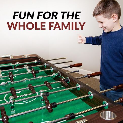 Hathaway Primo 56 in Foosball Table لغرفة الألعاب العائلية-مع اللاعبين المتوازنين ، ومحامل الدوران E-Z ، ووحدات تسجيل تمثيلية ، ومقابض سهلة المقاومة ومستويات الساق القابلة للتعديل-الانتهاء من الحبوب الخشبية in Saudi Arabia