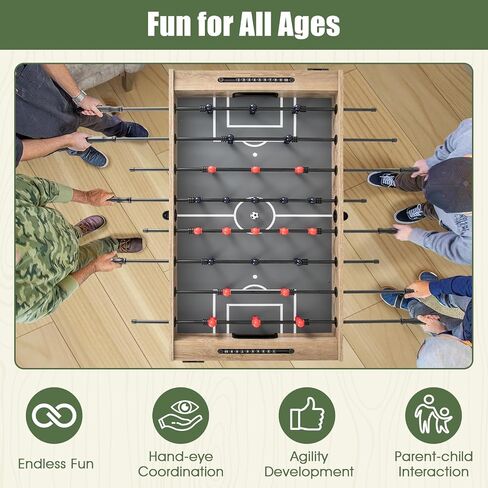 Giantex 54" Foosball Table Adult Size, Full Size Arcade Soccer Table Game w/2 Balls & 2 Cup Holders, Football Table for Kids & Adults, Competition Sized Foosball Table for Game Room, Family, Party in Saudi Arabia