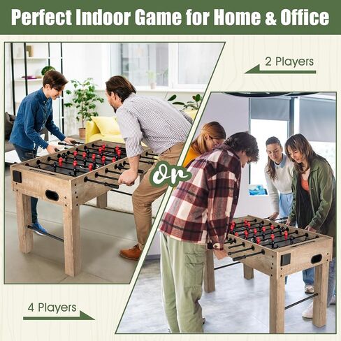 Giantex 54" Foosball Table Adult Size, Full Size Arcade Soccer Table Game w/2 Balls & 2 Cup Holders, Football Table for Kids & Adults, Competition Sized Foosball Table for Game Room, Family, Party in Saudi Arabia