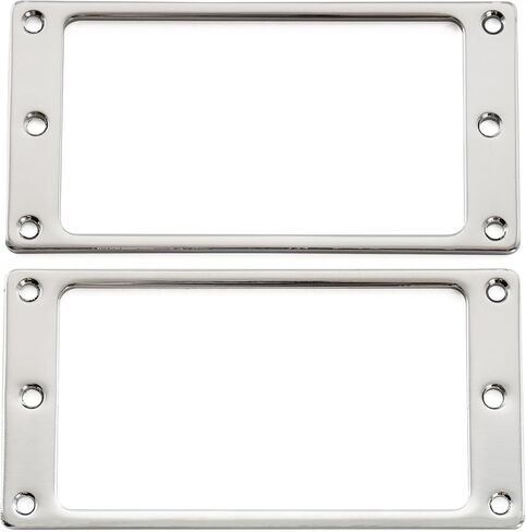 MusicLily Basic Steel Flat Flat Flat Bottom Humbucker Pickup Rings Trings for PRS/EPI Style Electric Guitar ، Chrome (مجموعة من 2) in Kuwait