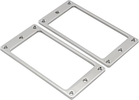 MusicLily Basic Steel Flat Flat Flat Bottom Humbucker Pickup Rings Trings for PRS/EPI Style Electric Guitar ، Chrome (مجموعة من 2) in Kuwait
