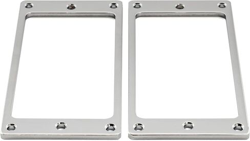 MusicLily Basic Steel Flat Flat Flat Bottom Humbucker Pickup Rings Trings for PRS/EPI Style Electric Guitar ، Chrome (مجموعة من 2) in Kuwait