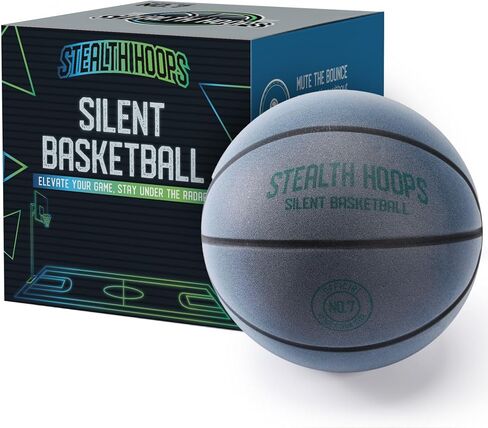 Silent Basketball Size 7 (29.5") – Grooved Airless Indoor Basketball for Quiet Dribbling and Indoor Training, Premium PU Foam – Real Feel, Higher Bounce, Quieter – Gift Box Included in Saudi Arabia