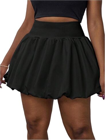GORGLITTER Women's Plus Size Ruffle Bubble Mini Skirt Pleated High Waisted Y2K Summer Tennis Skirts in Saudi Arabia