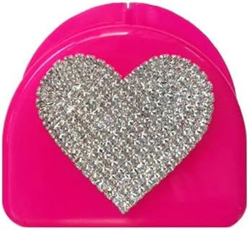 Heart Bling Mouthguard و Retainer Case-تخزين أنيق ودائم للتجنيب وحراس الليل وفنط الأسنان-تصميم مضغوط وصديق للسفر مع لهجة القلب المتلألئة in Saudi Arabia