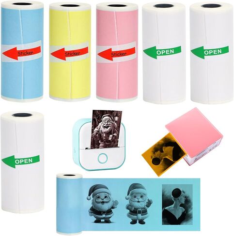 6 لفائف ورقة ملصق حراري بيضاء ل phomemo T02/M02/M02S Pro Mini Printer ، ورقة لائحة ذاتية 53 * 28 مم ، تسمية عالية الدقة لطابعة صور محمولة غير قابلة للطباعة ، الملاحظة ، القائمة in Saudi Arabia