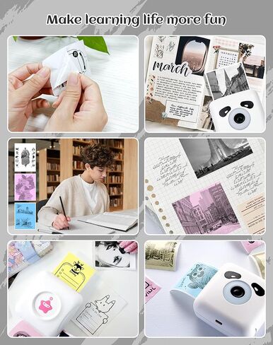 vretti 10 Roll Mini Printer Photo Paper, 57mmx 6m Thermal Printer Paper White for TP2-Y Portable Thermal Pocket Printer Paper for Study Notes, Pictures,Label in Kuwait